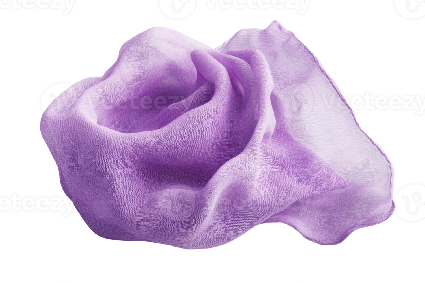 Elegant purple fabric elegantly arranged, showcasing its soft texture and subtle hue. Ideal for fashion and textile-themed projects. png