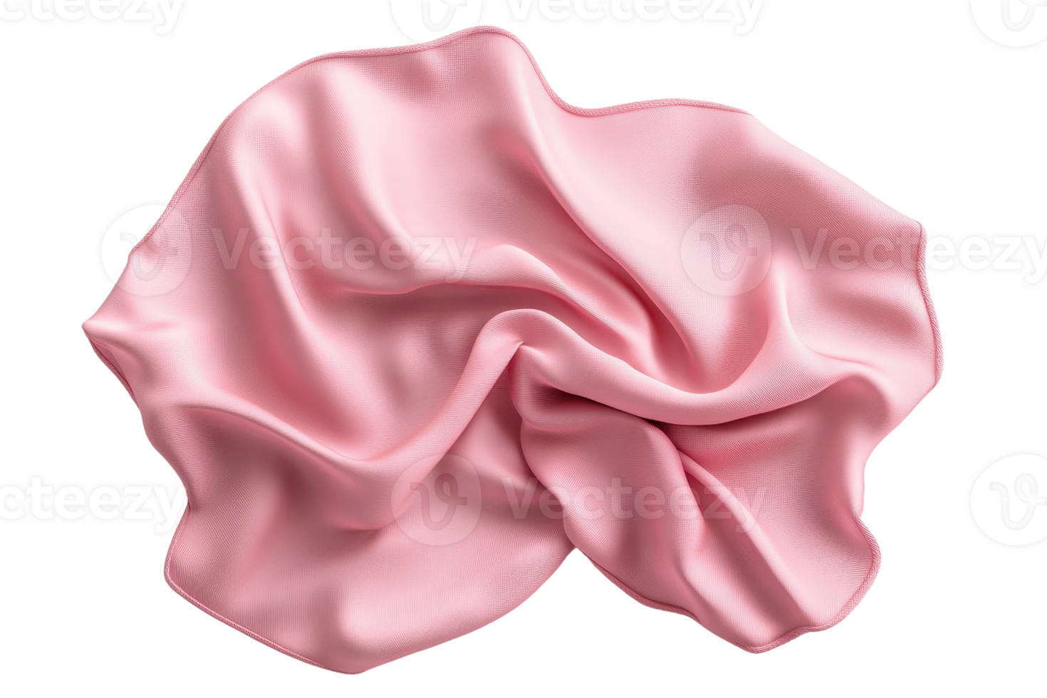 Elegant soft pink silk fabric, luxury textile with smooth folds, isolated on transparent background. Perfect for design and fashion projects. png