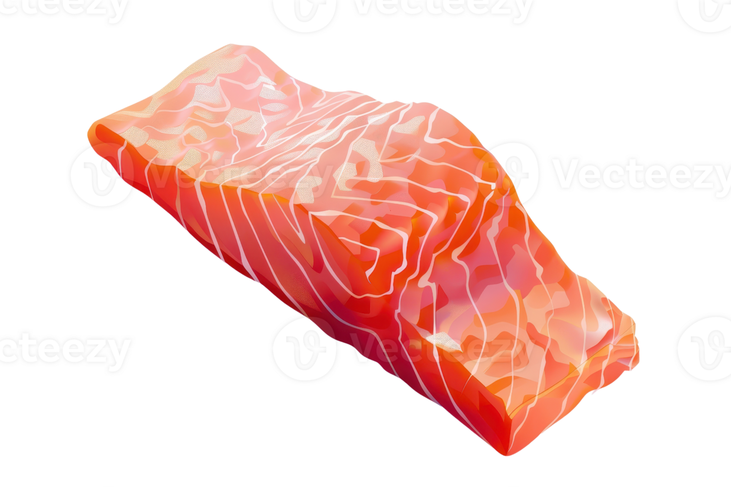 Fresh raw salmon fillet with a vibrant color, perfect for cooking or sushi preparation. Isolated on a transparent background. png