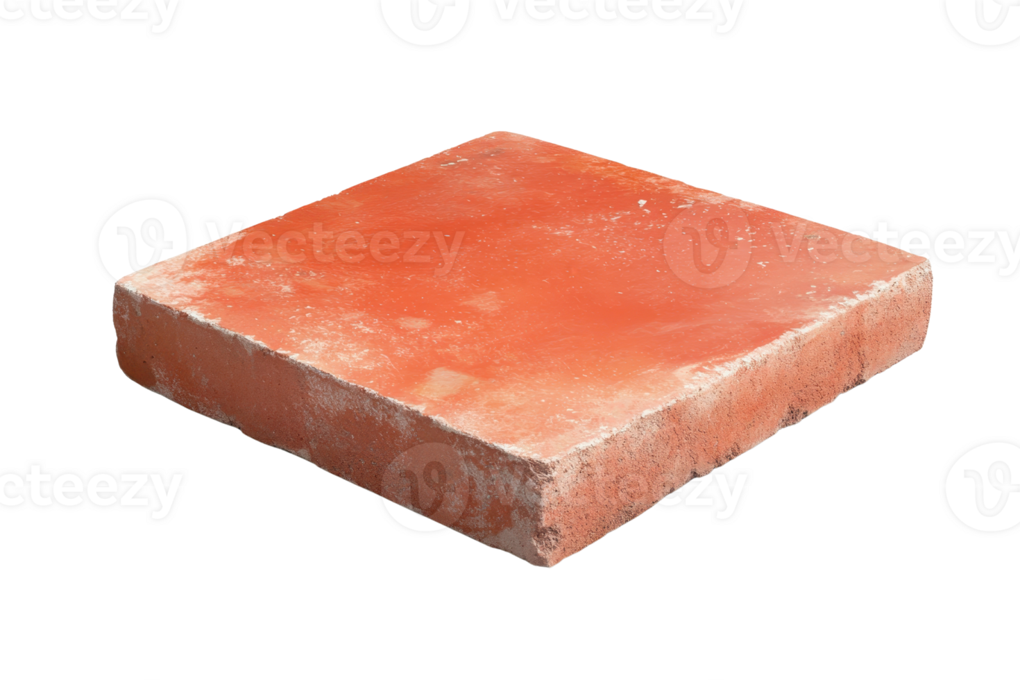 High-resolution image of a single red brick with rough texture, perfect for construction, architecture, and building design projects. png