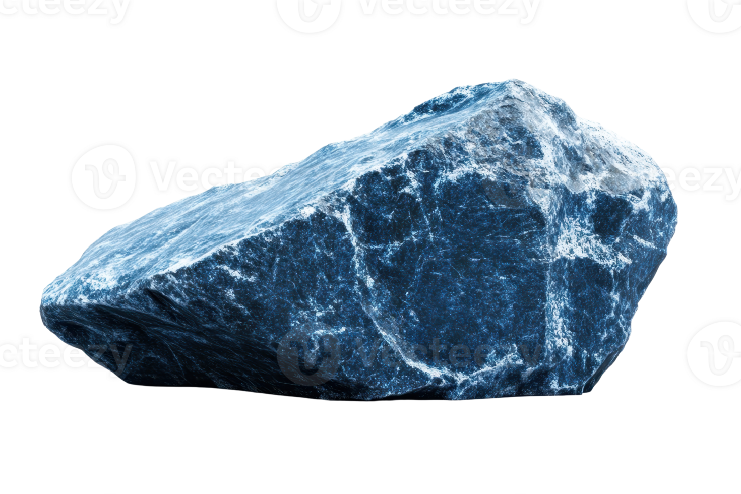High-resolution photo of a rough, blue stone with detailed texture, perfect for geology or natural materials stock images. png