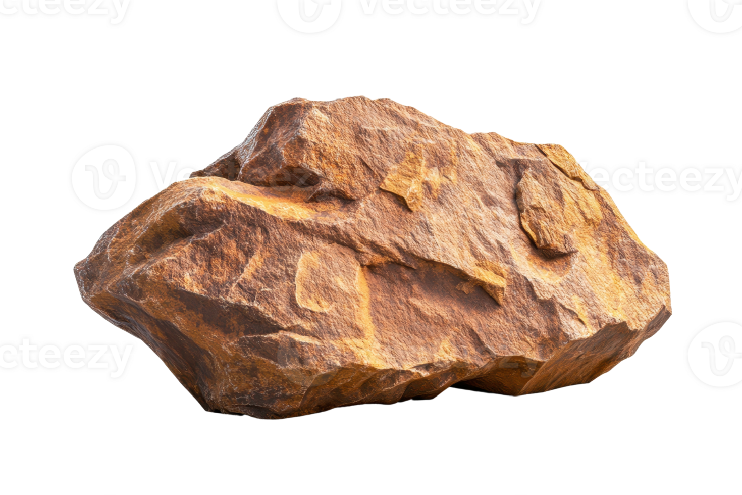 Isolated brown rock with rough texture. Ideal for geology, nature, or landscape design projects. High-resolution and detailed close-up. png