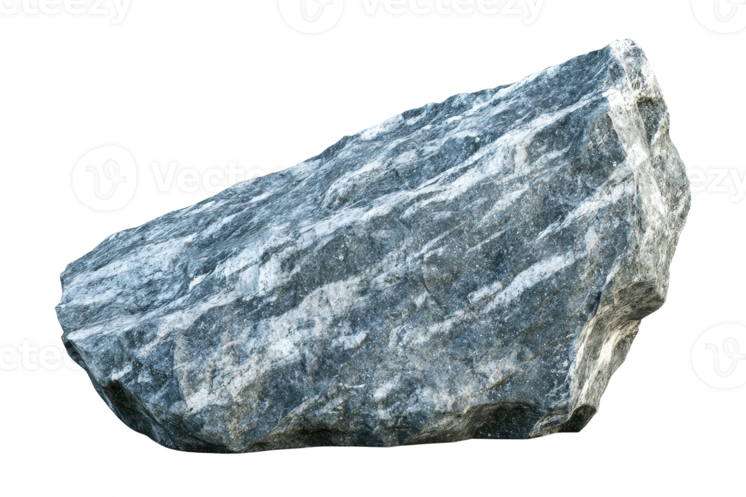 Large natural granite rock isolated on transparent background. showcasing rough texture and unique striations, ideal for geological studies. png