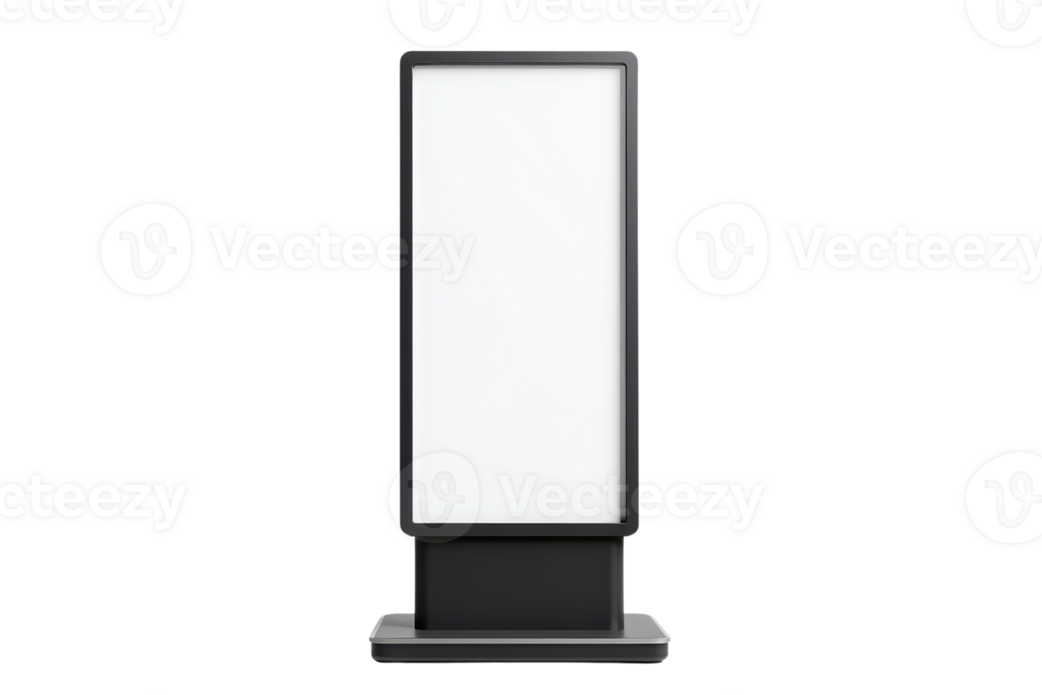 Blank vertical billboard with white screen isolated on a transparent background. perfect for advertisements or messages. png