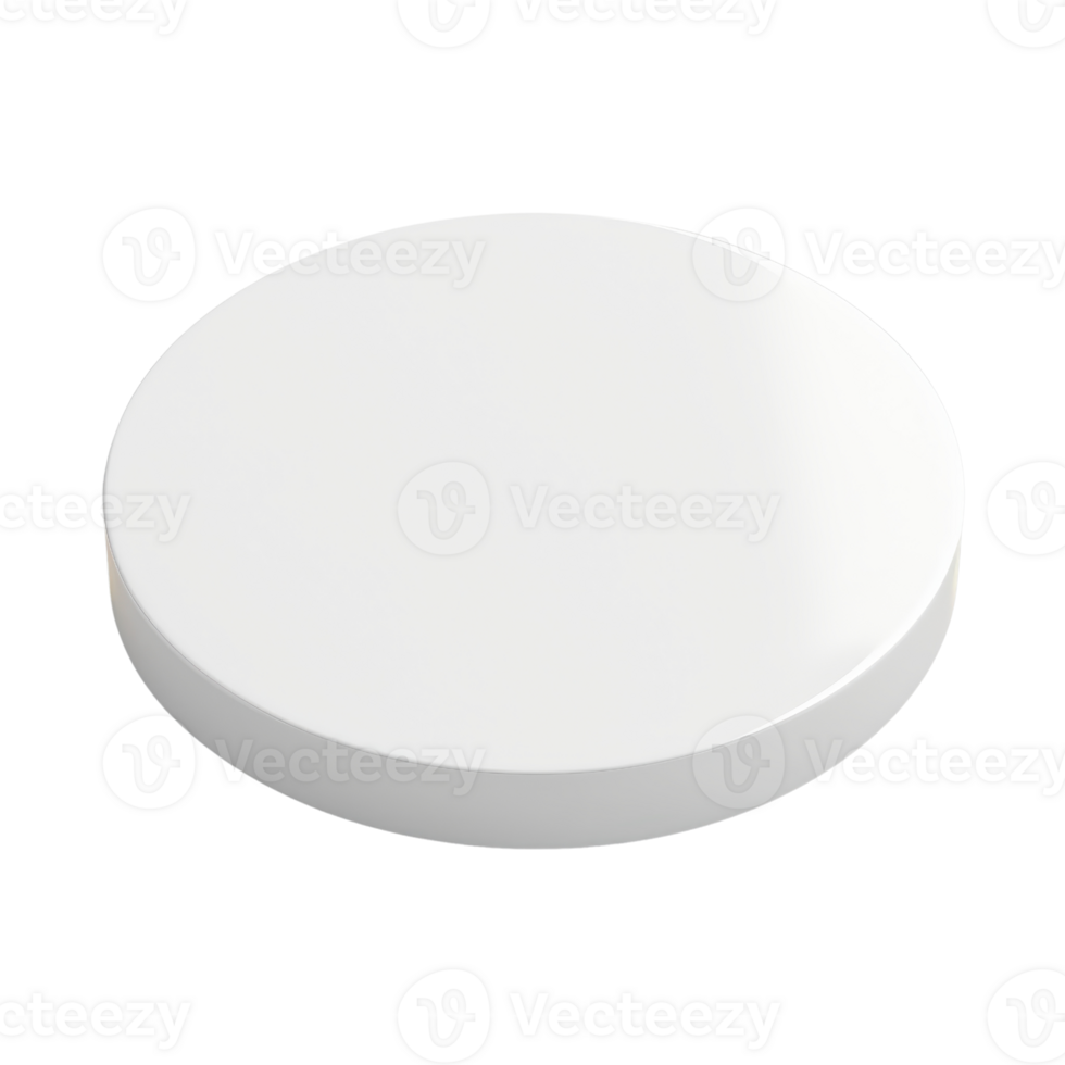 Close-up of a plain white round disk, isolated on a transparent background. Minimalistic and clean design, perfect for various compositions. png