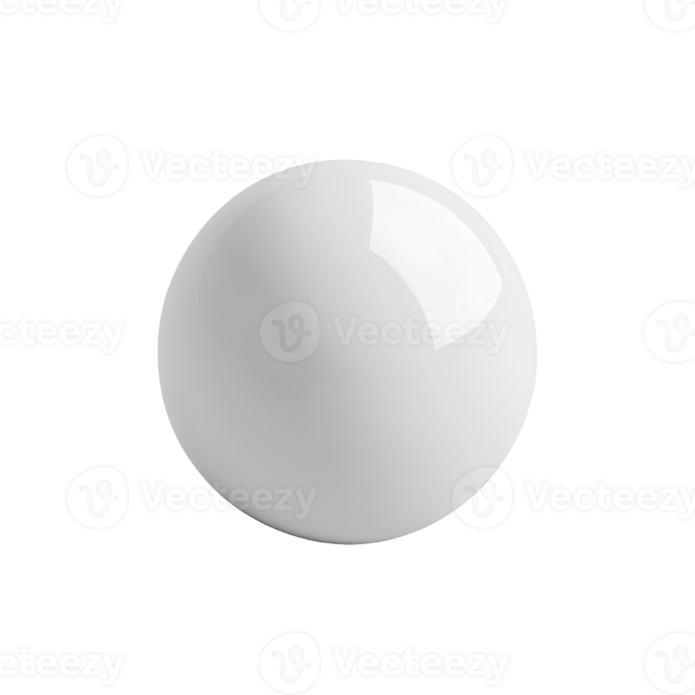 High quality image of a shiny white sphere isolated on a transparent background. Perfect for design, decoration, and art projects. png