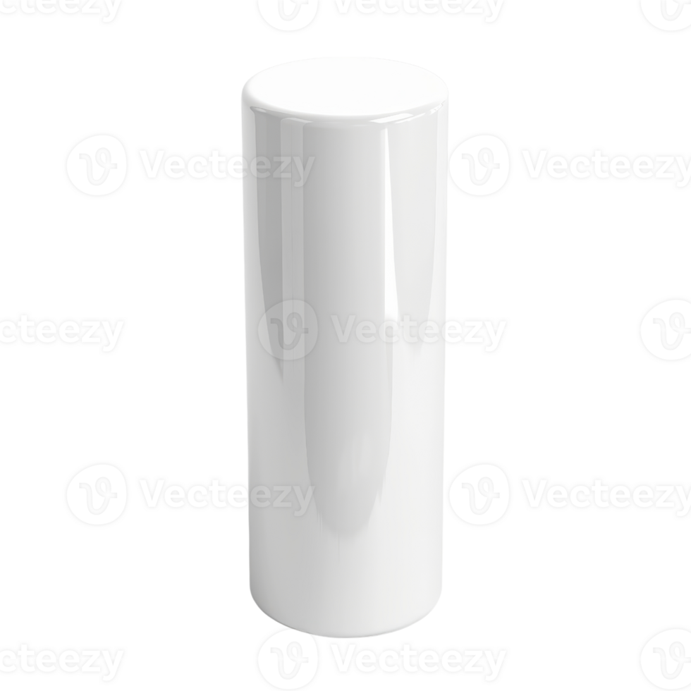 Minimalist white cylindrical pedestal suitable for product presentation, interior decoration, or exhibition display. Clean and modern design. png