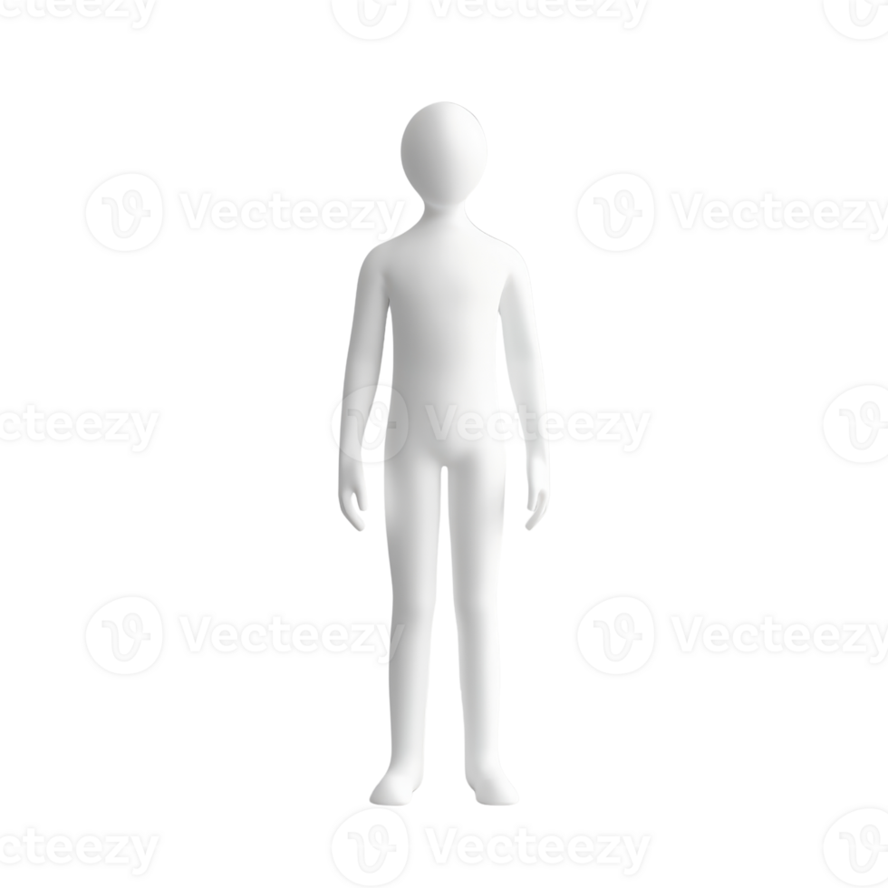 3D model of a white human figure. Ideal for illustrations, presentations, and educational content. Simple and modern design. png