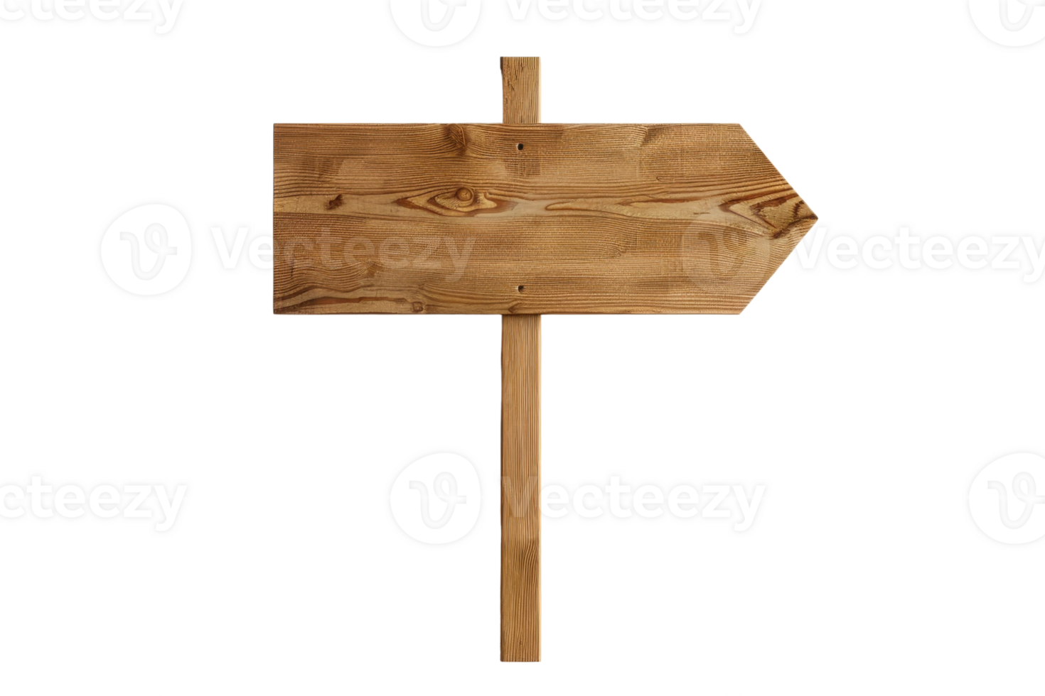 Wooden arrow sign isolated on transparent background. perfect for directions, navigation or rustic decor concepts. png
