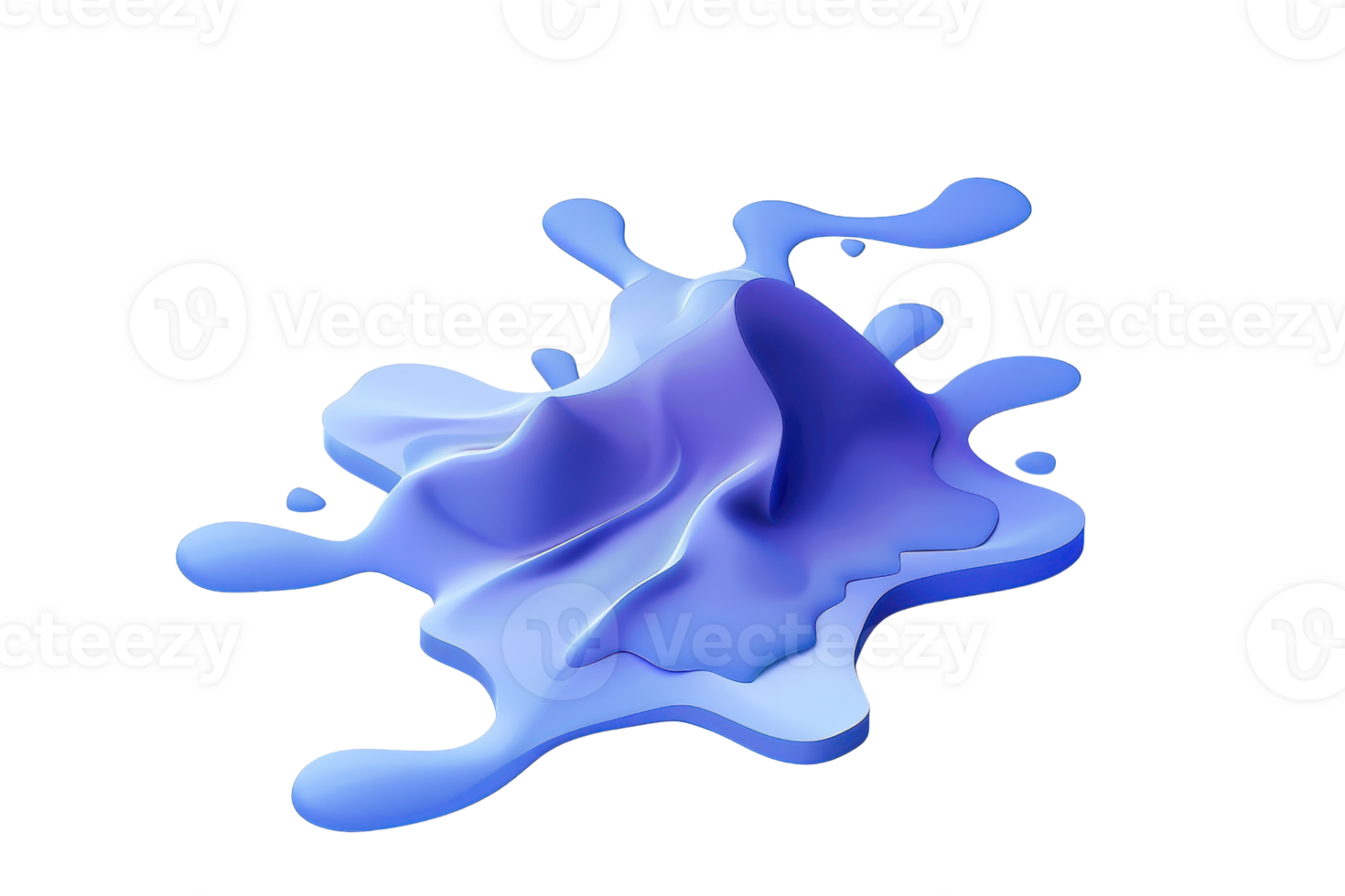 Abstract blue fluid shape with smooth textures. Modern art concept for creative design, backgrounds, and presentations. png