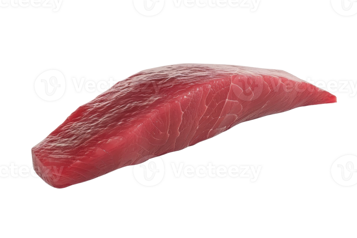 Fresh raw tuna sashimi slice isolated on transparent background. perfect for sushi and seafood cuisine visuals. png