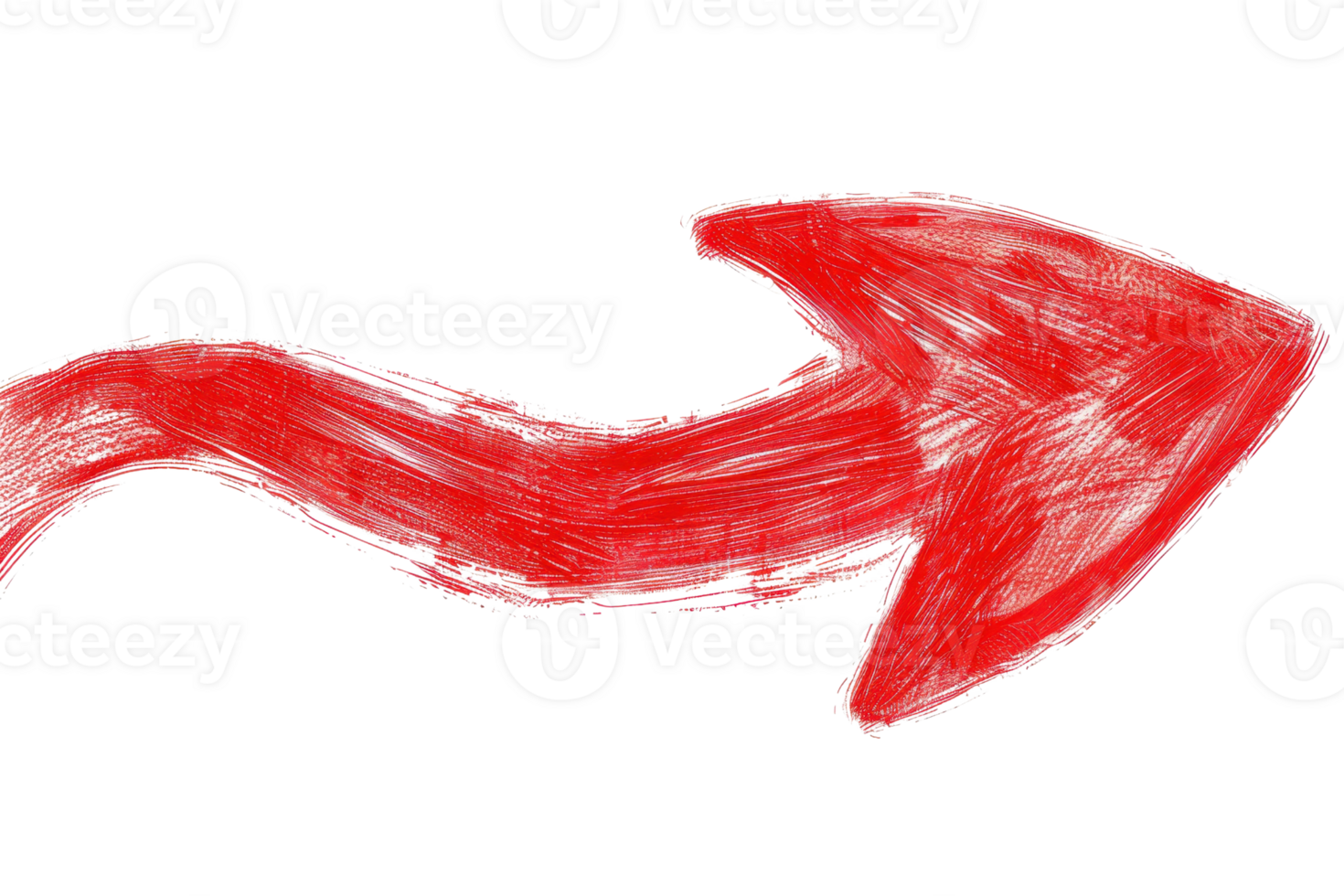 Hand-drawn red arrow on a transparent background. Perfect for web design, presentations, or various creative projects needing directional emphasis. png