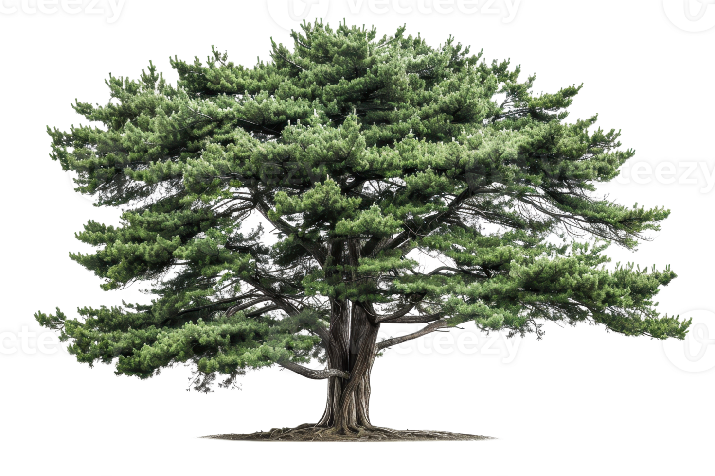 Majestic, fully-grown, evergreen cedar tree isolated on transparent background. Symbol of nature, growth, and serenity. png