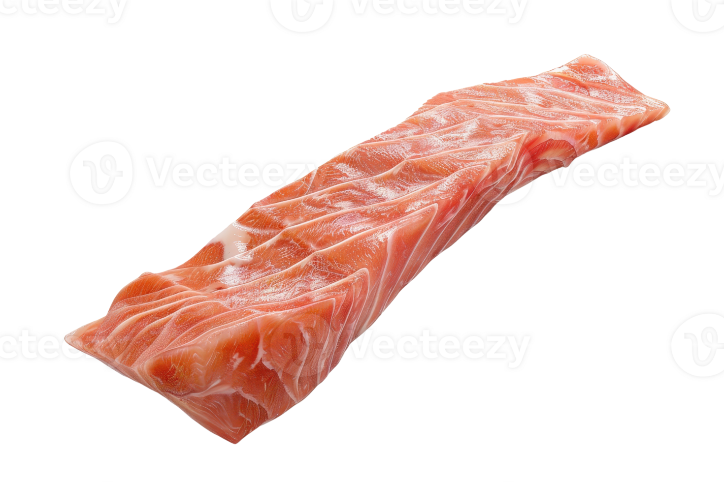 Fresh raw salmon fillet on transparent background. Perfect for seafood recipes, sushi, sashimi, grilling, or smoked salmon preparation. png