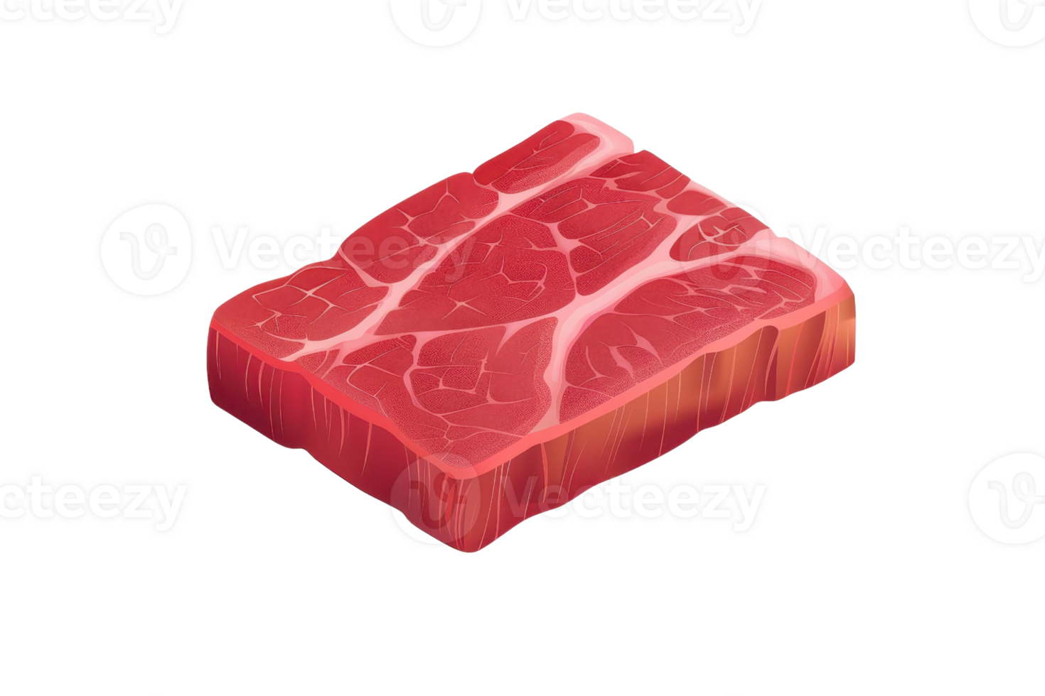 High-quality raw beef steak piece, perfect for culinary preparations, showcasing fresh red meat with marbling detail. png