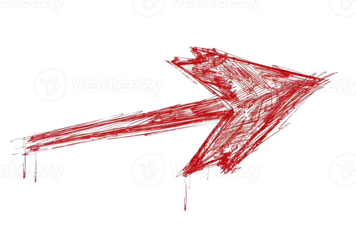 A hand-painted, red arrow pointing right on a transparent background. Great for icons, illustrations, and design elements. png