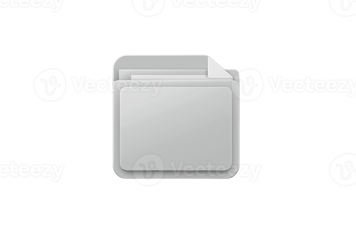 An isolated empty gray folder icon on a transparent background. representing file management and organization, perfect for digital and tech themes. png