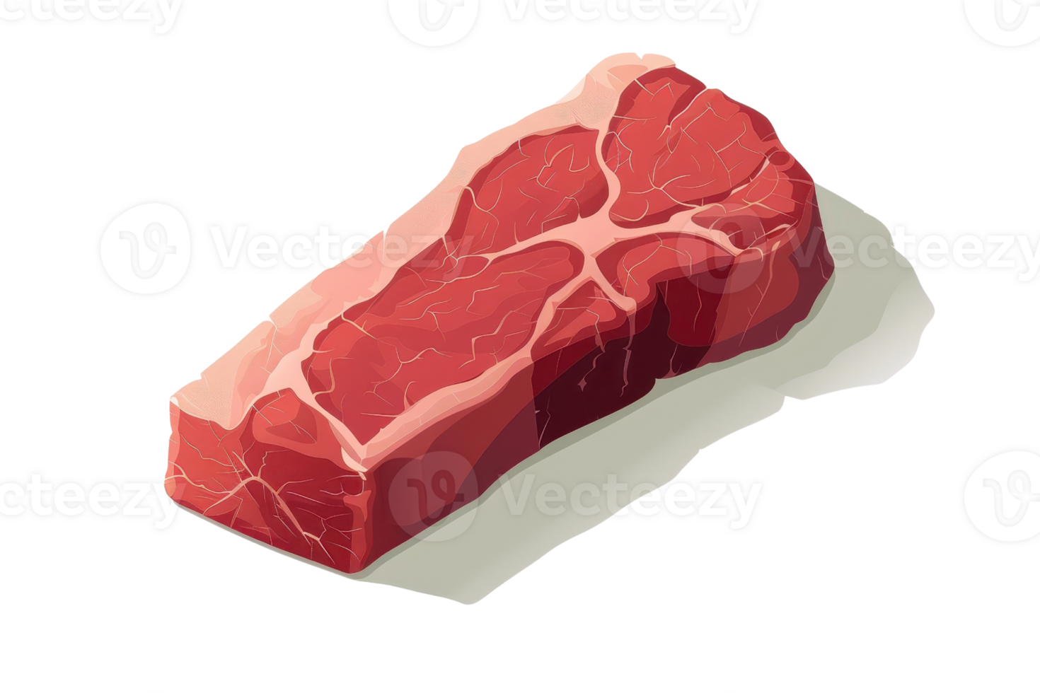 High-quality raw steak isolated on transparent background. Fresh beef meat ideal for cooking and culinary uses. Close-up view. png