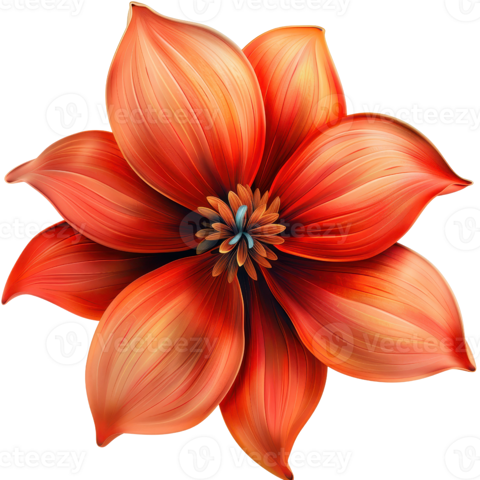 A vibrant red flower with delicate petals, perfect for nature-themed projects and botanical illustrations. High-quality and detailed image. png