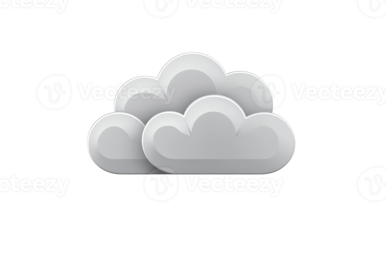 Illustration of a simple gray cloud on a transparent background, perfect for weather or software-related designs and visuals. png