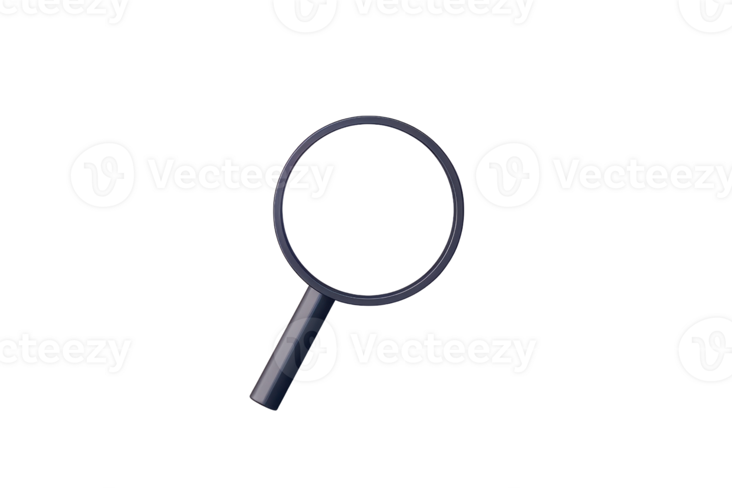 High quality image of a magnifying glass icon, isolated on a transparent background, perfect for search and analysis concept designs. png