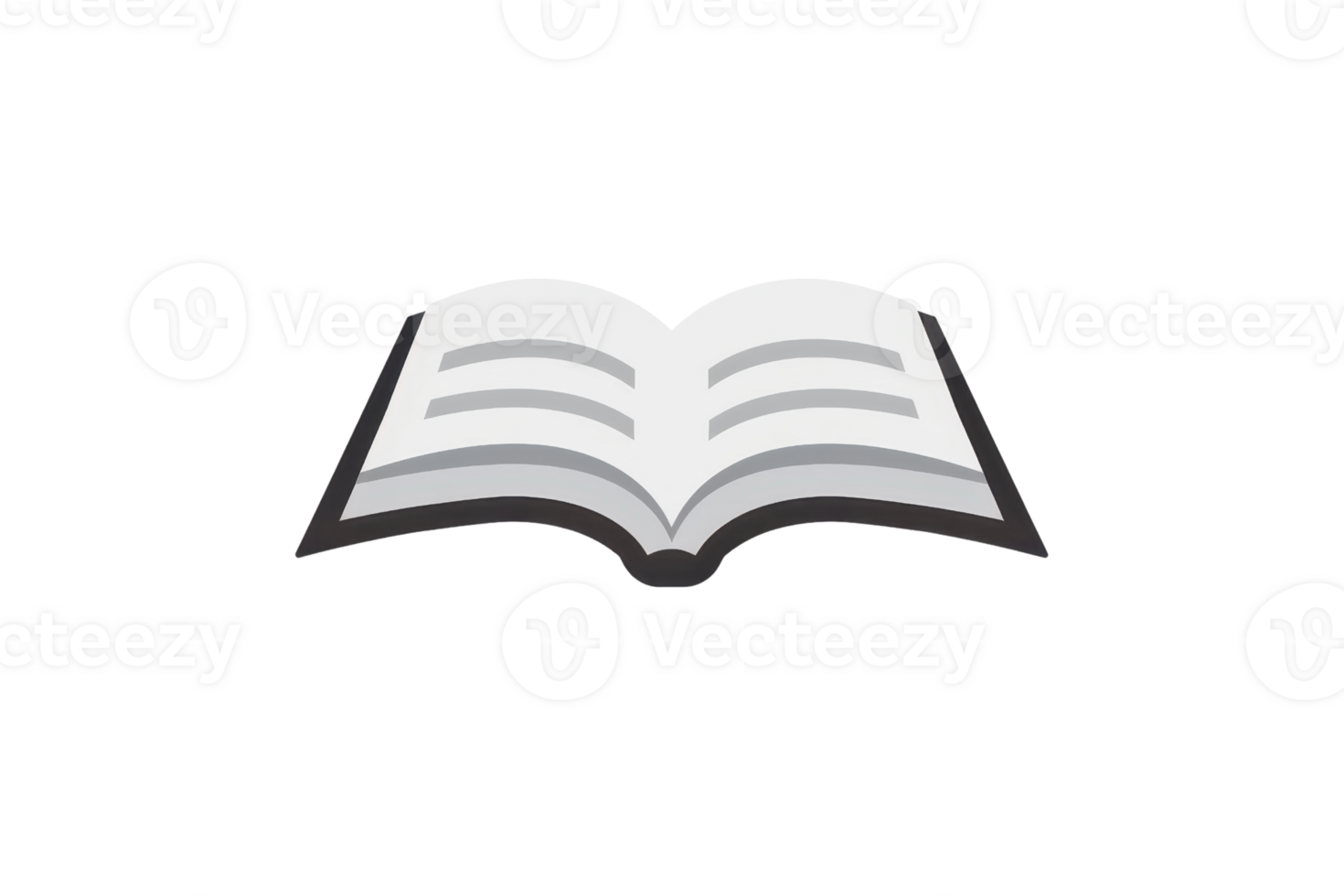 Illustration of an open book with white pages against a plain background. Perfect for educational and literary content. png