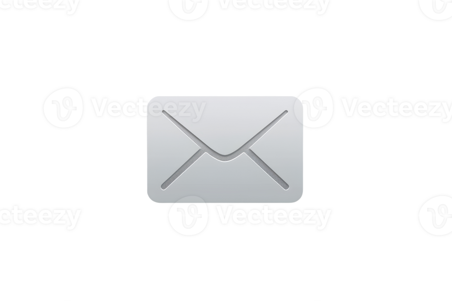 Simple grey email icon on a transparent background. Perfect for communication, messaging, and email marketing related designs. png