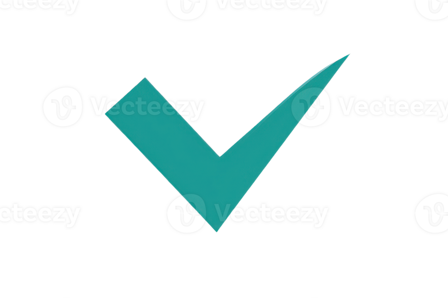 Teal checkmark symbol over transparent background. representing approval, success, or agreement in a minimalist design. png