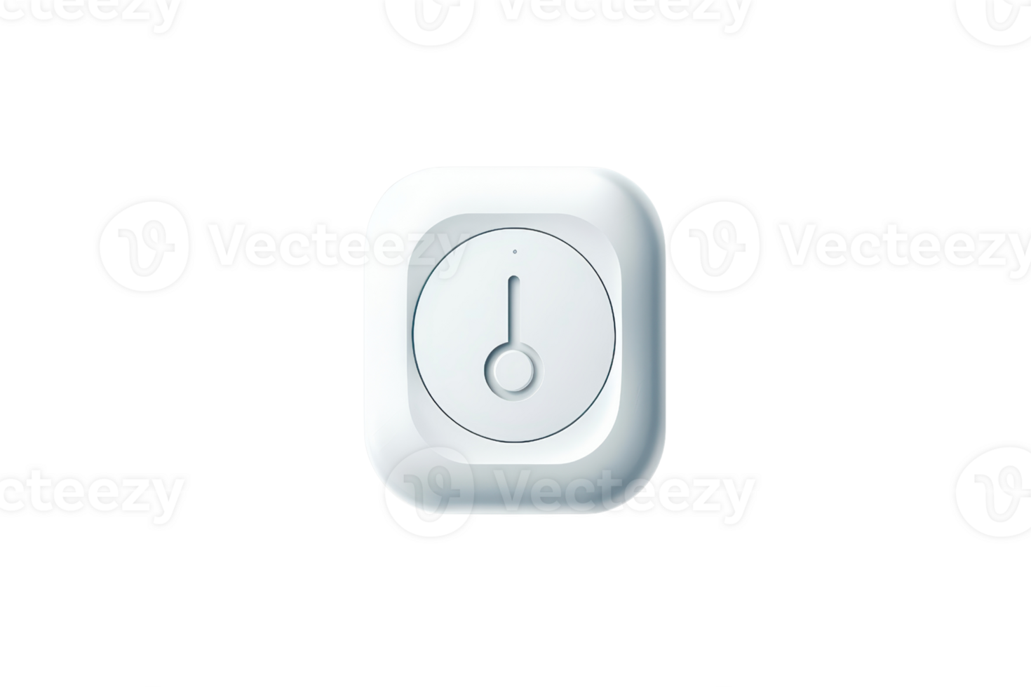 White smart home device with a minimalistic design, suitable for home automation systems, isolated on a transparent background. png