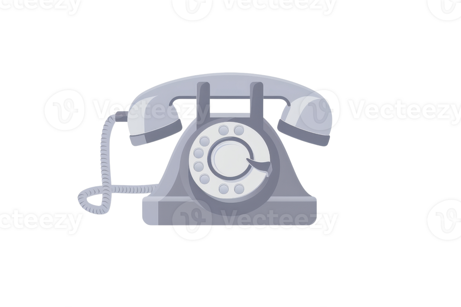 Illustration of a vintage rotary dial telephone isolated on a transparent background. representing communication and nostalgia. png