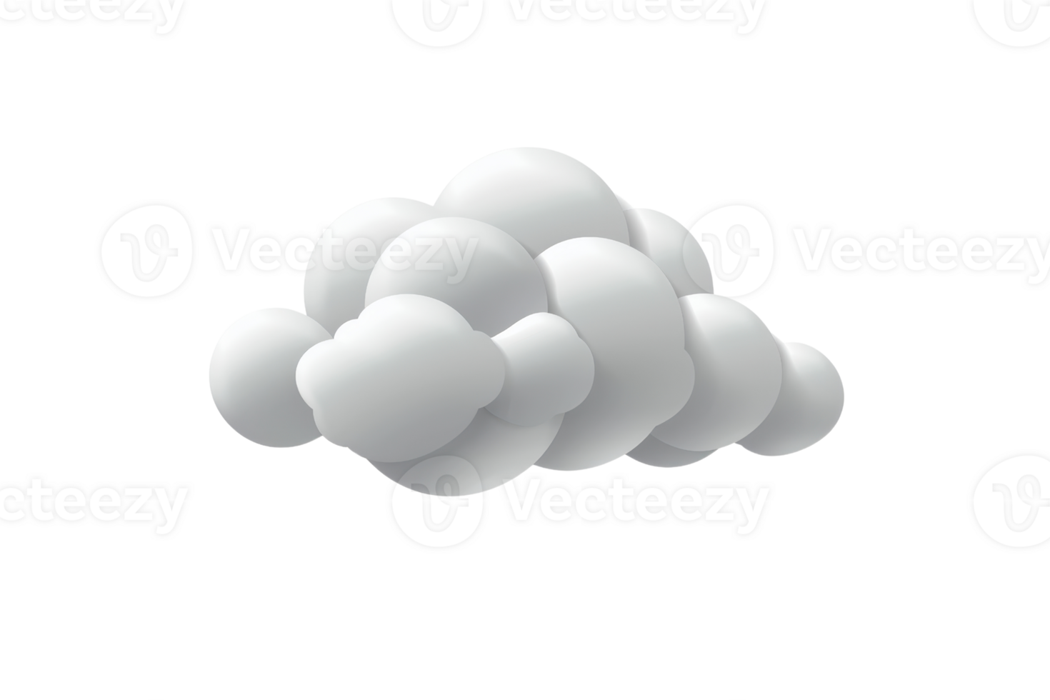 Realistic white cloud illustration on transparent background, visualizing weather, sky, and atmosphere concepts. png