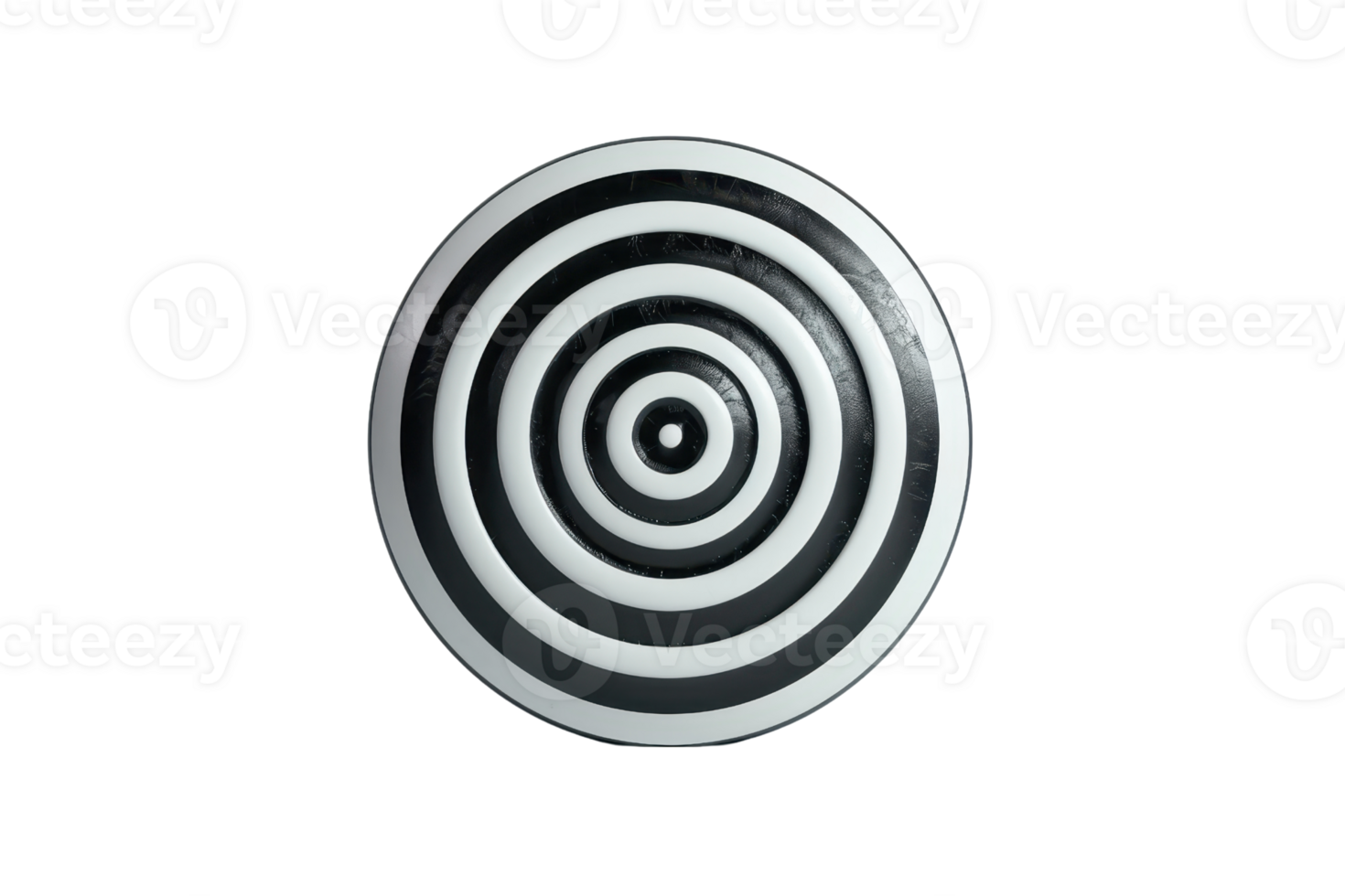 Monochrome concentric target pattern with black and white circles, perfect for design or concept use in various projects. png