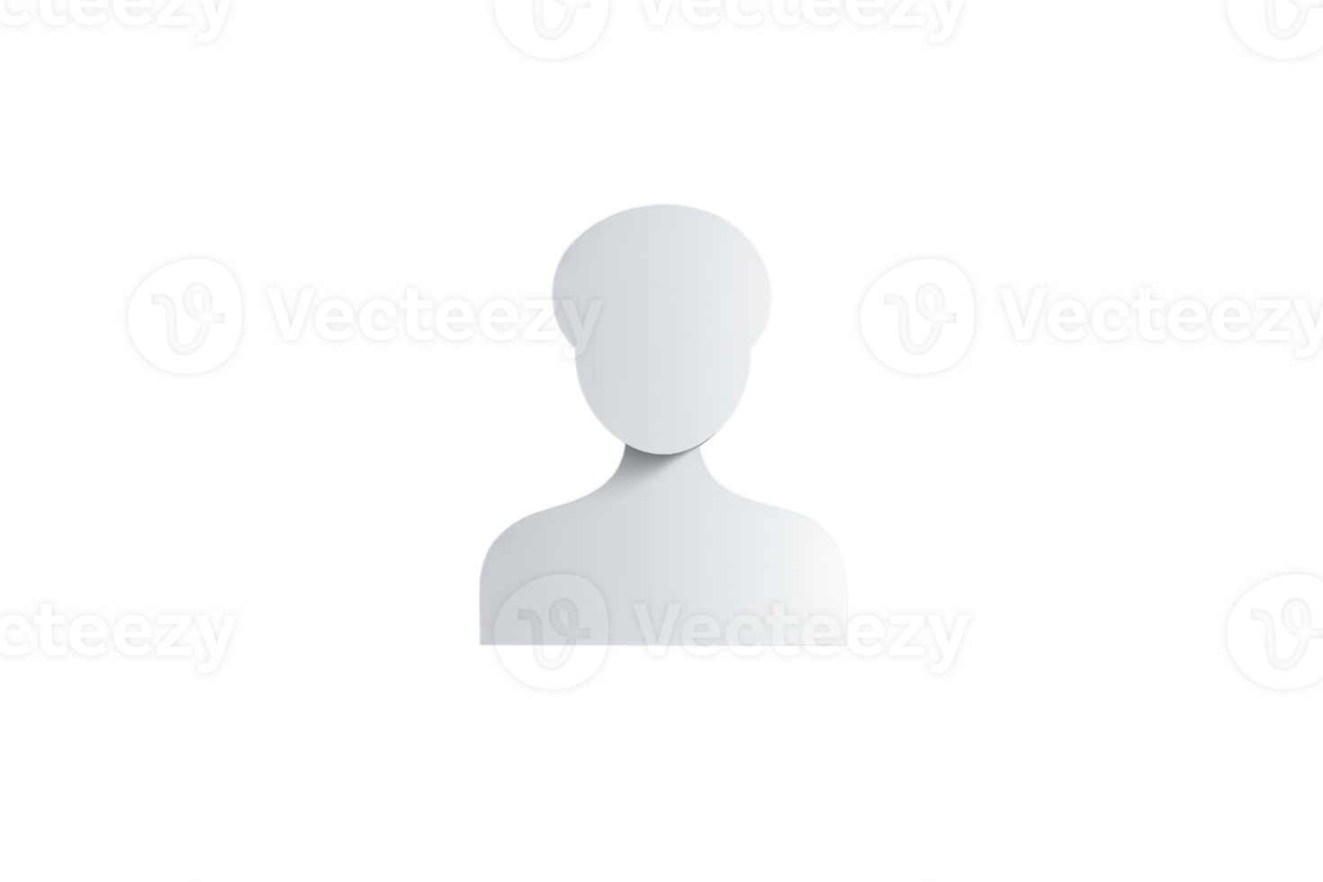 Minimalistic flat avatar icon representing a user profile or placeholder image with a simple and clean design on a transparent background. png