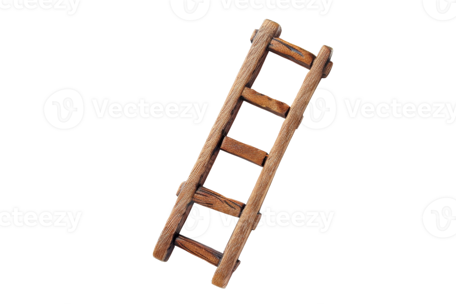 Wooden ladder isolated on transparent background. Useful for construction, climbing, and home improvement projects. png