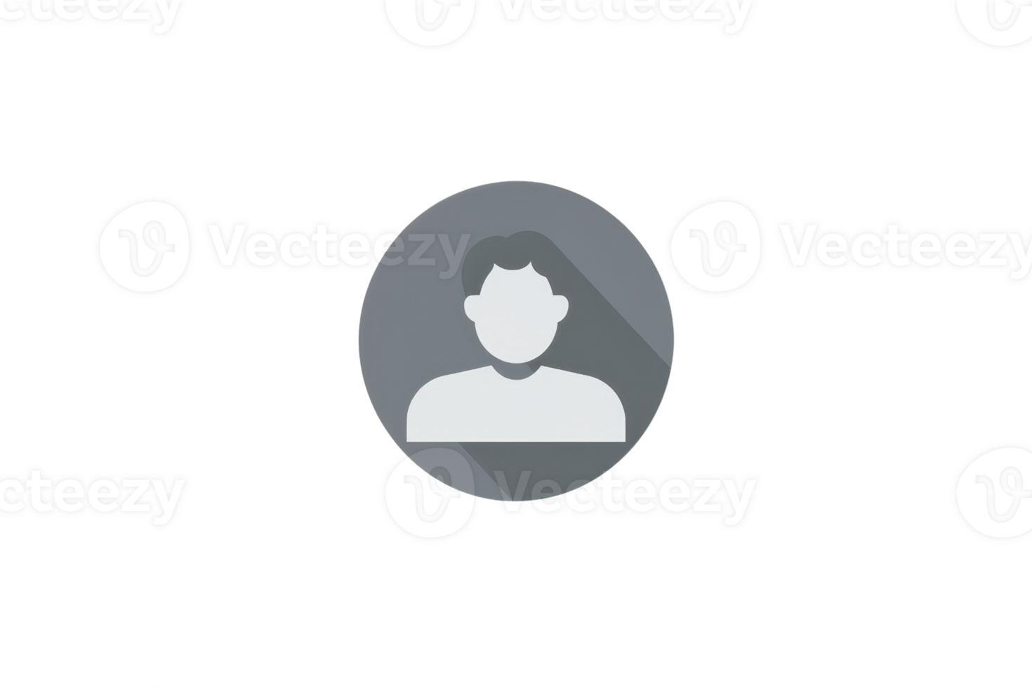 Minimalistic gray user profile avatar icon representing a person symbol with a shadow, suitable for various applications and websites. png
