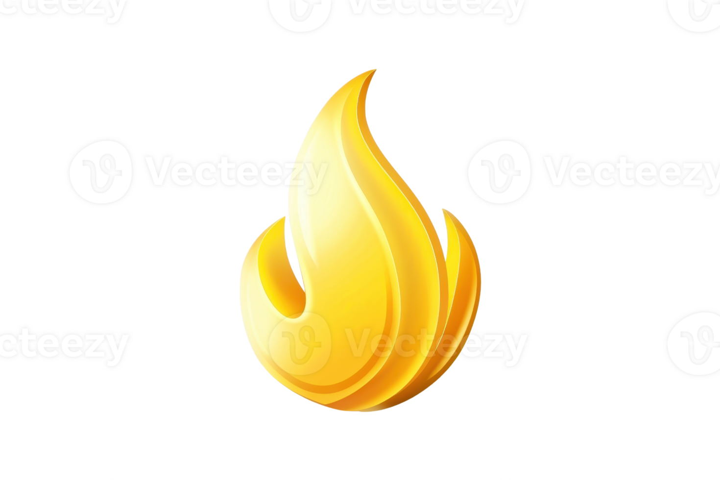 Bright yellow flame icon on a transparent background. Perfect for usage in web design, apps, and visual projects. High-quality graphic. png