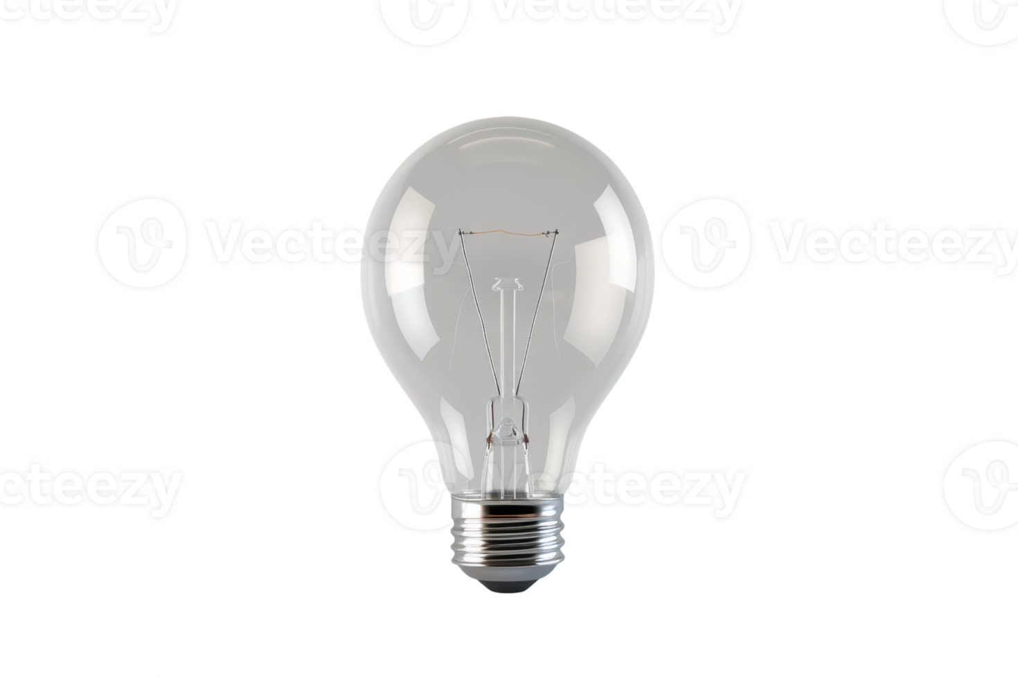 Clear light bulb isolated on transparent background. symbolizing innovation, creativity, and ideas in a simple yet powerful visual representation. png