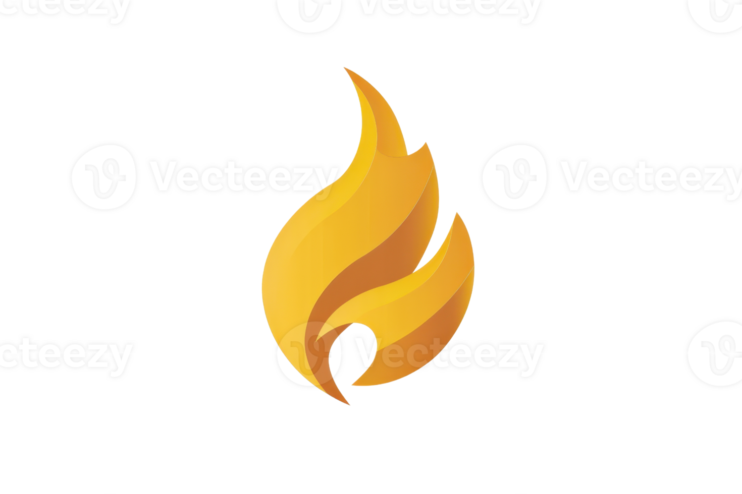 Abstract representation of a flame with elegant curves and vibrant yellow-orange hues. Ideal for fire-related concepts and branding. png