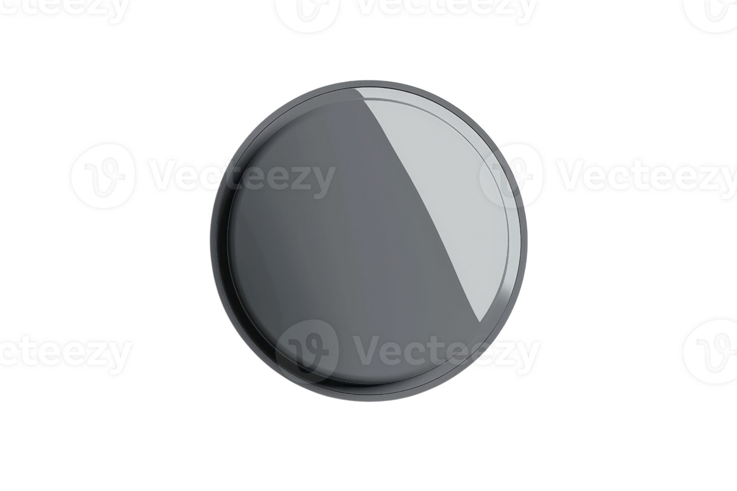 A circular, silver-gray, reflective object with a sleek and shiny surface against a transparent background. perfect for design and technology concepts. png