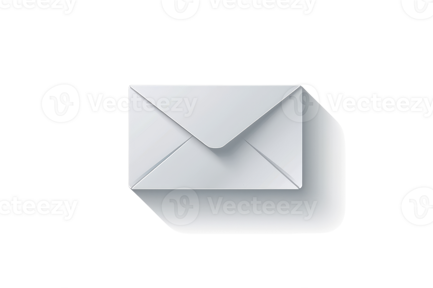 A clean white envelope against a plain background, casting a shadow. Perfect for communication, correspondence, or mailing themes. png