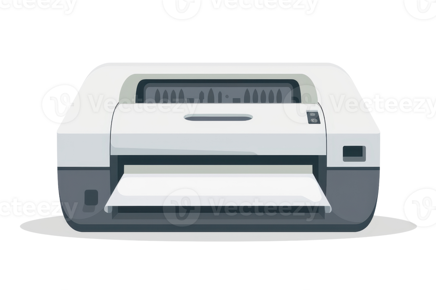 Front view of a modern desktop printer isolated on a transparent background. perfect for office and printing related themes. png