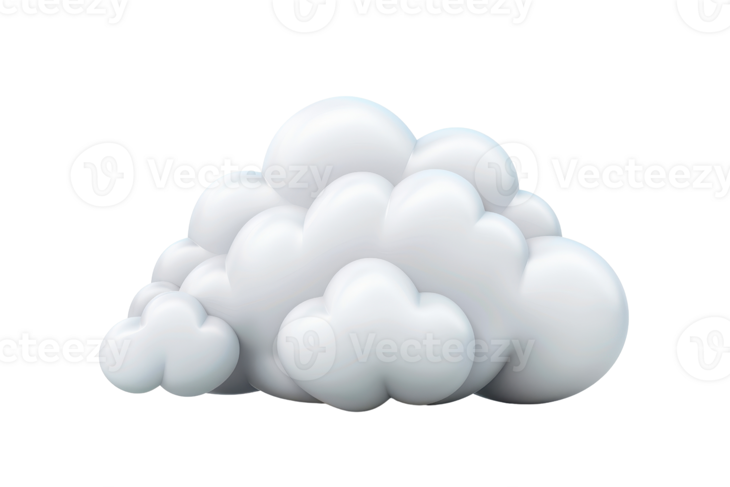 3D rendered fluffy white cloud isolated on a transparent background, perfect for weather and nature-themed designs. png