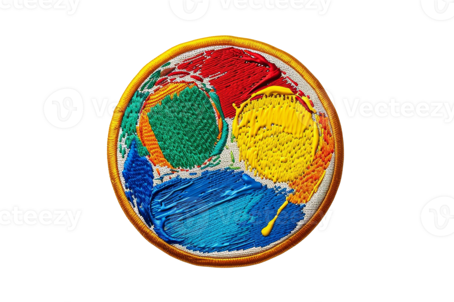 Colorful paint palette with vibrant hues in a circular wooden frame, ideal for creative projects, art studios, and design inspiration. png