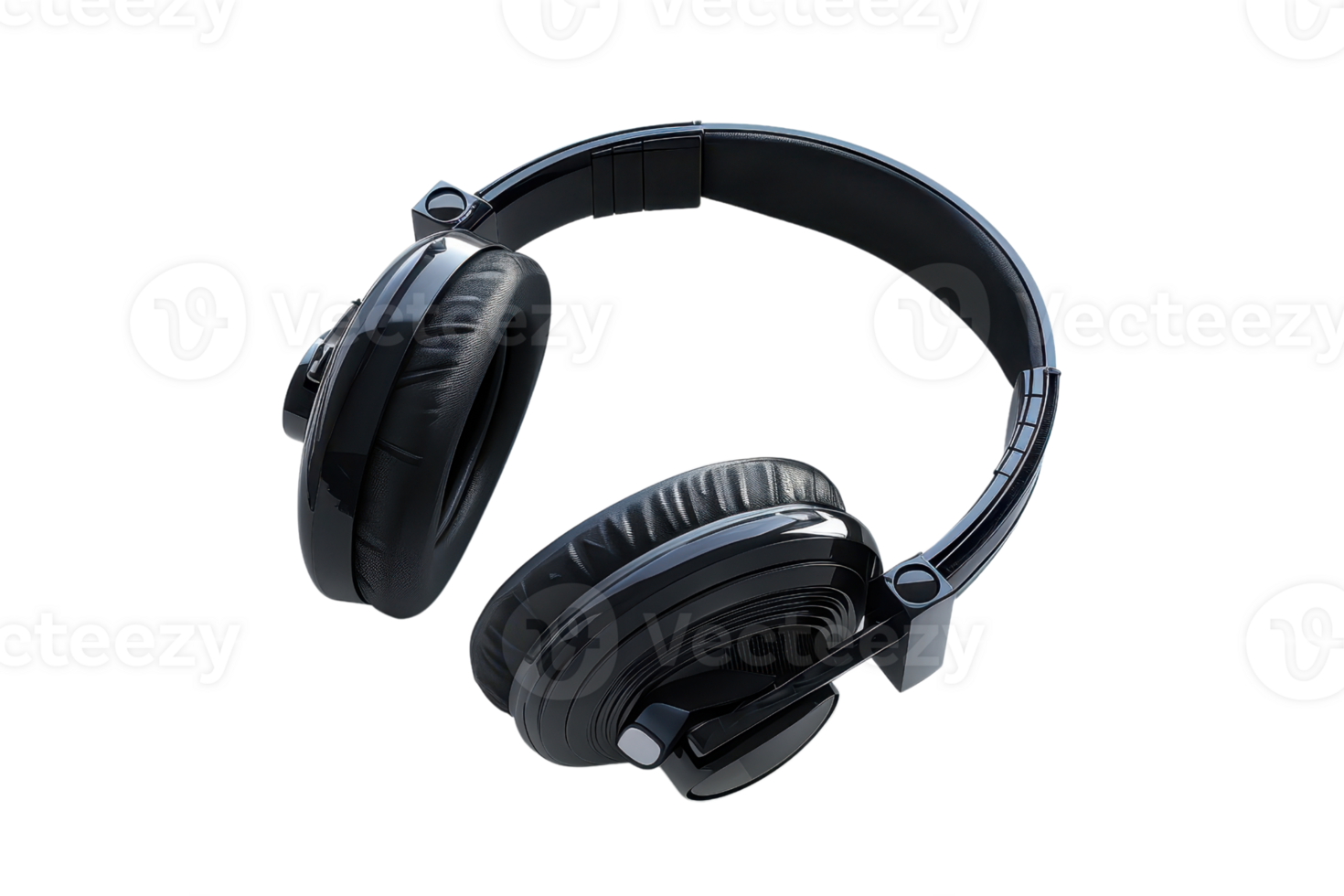 High-quality black over-ear headphones for immersive audio experience. Perfect for music, gaming, and professional use. Isolated background. png