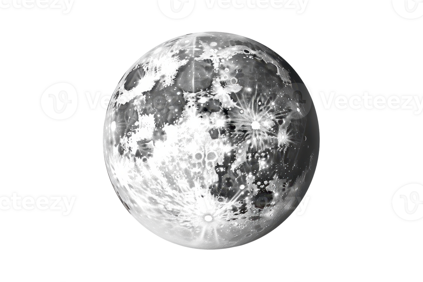 High-quality image of the full moon, showcasing its craters and surface details. Perfect for astronomy-related content and educational purposes. png