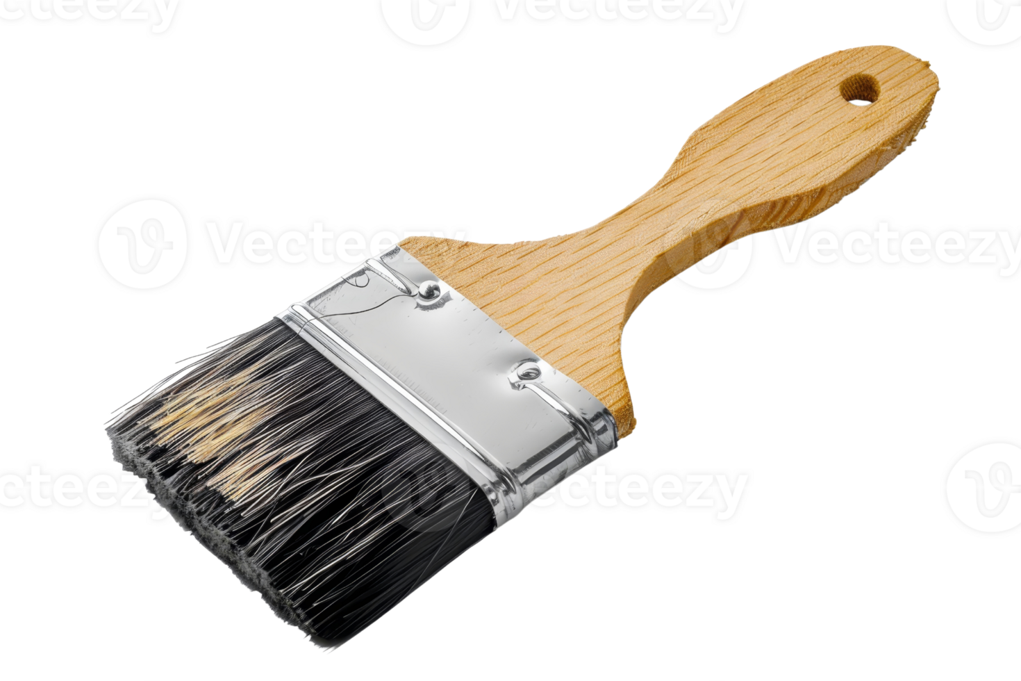 High-quality paintbrush with a wooden handle, perfect for painting and decorating projects. Ideal for professional and home use. png