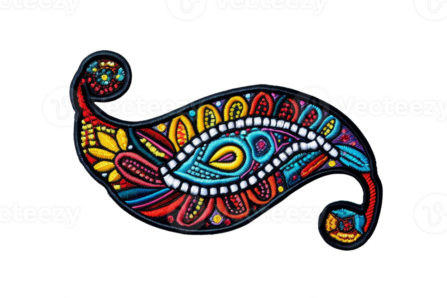 Colorful paisley mandala design with intricate patterns and vibrant colors, perfect for artistic and decorative use. png