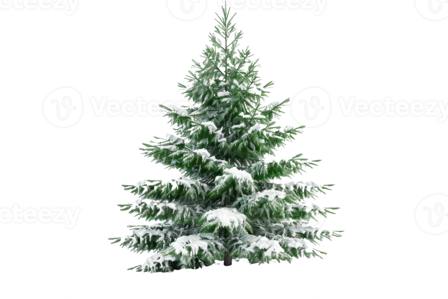 Beautiful snow-covered Christmas tree isolated on a transparent background. perfect for holiday decorations and festive designs. png