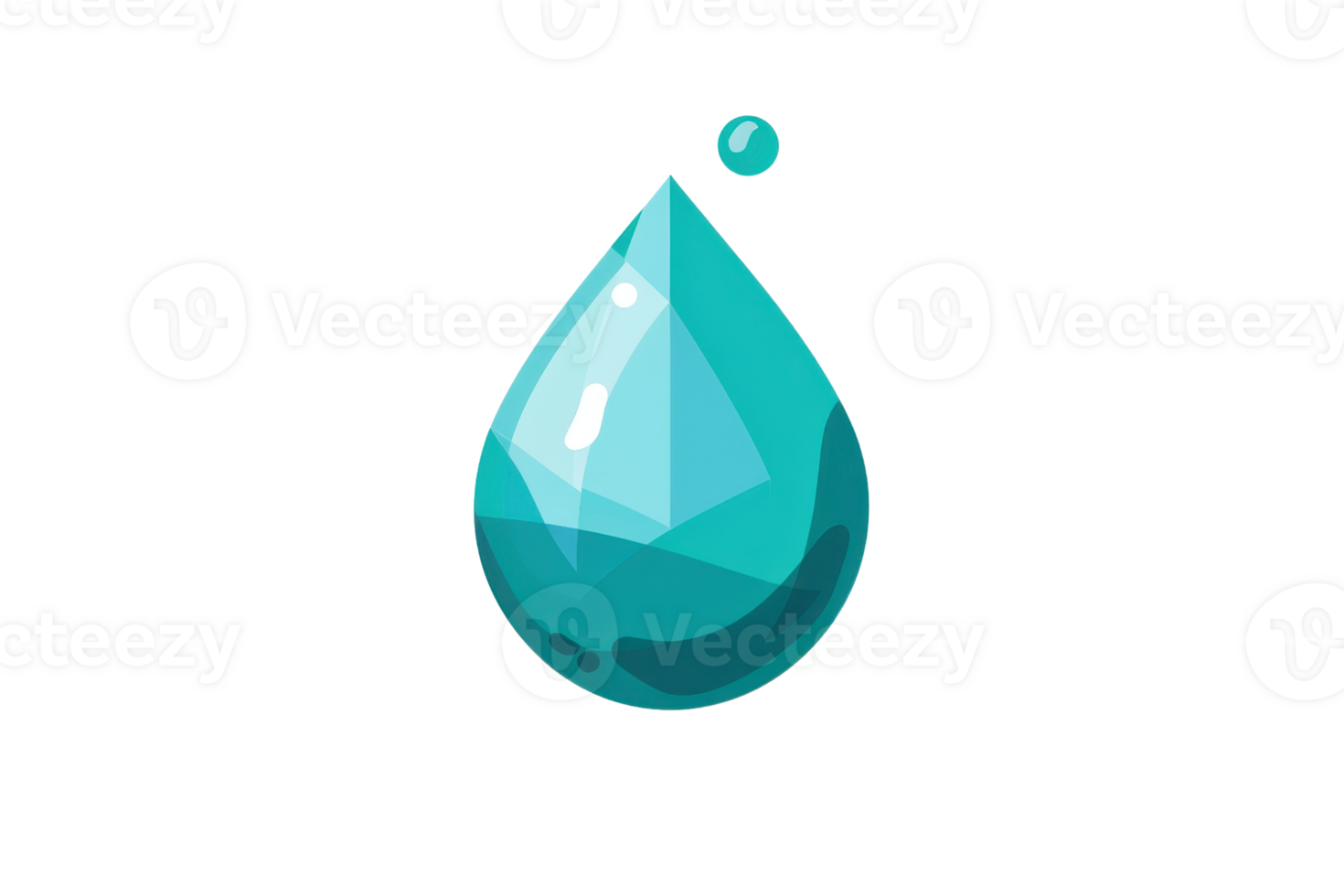 illustration of a blue water droplet isolated on a transparent background. Perfect for environmental, nature, and water-related designs. png