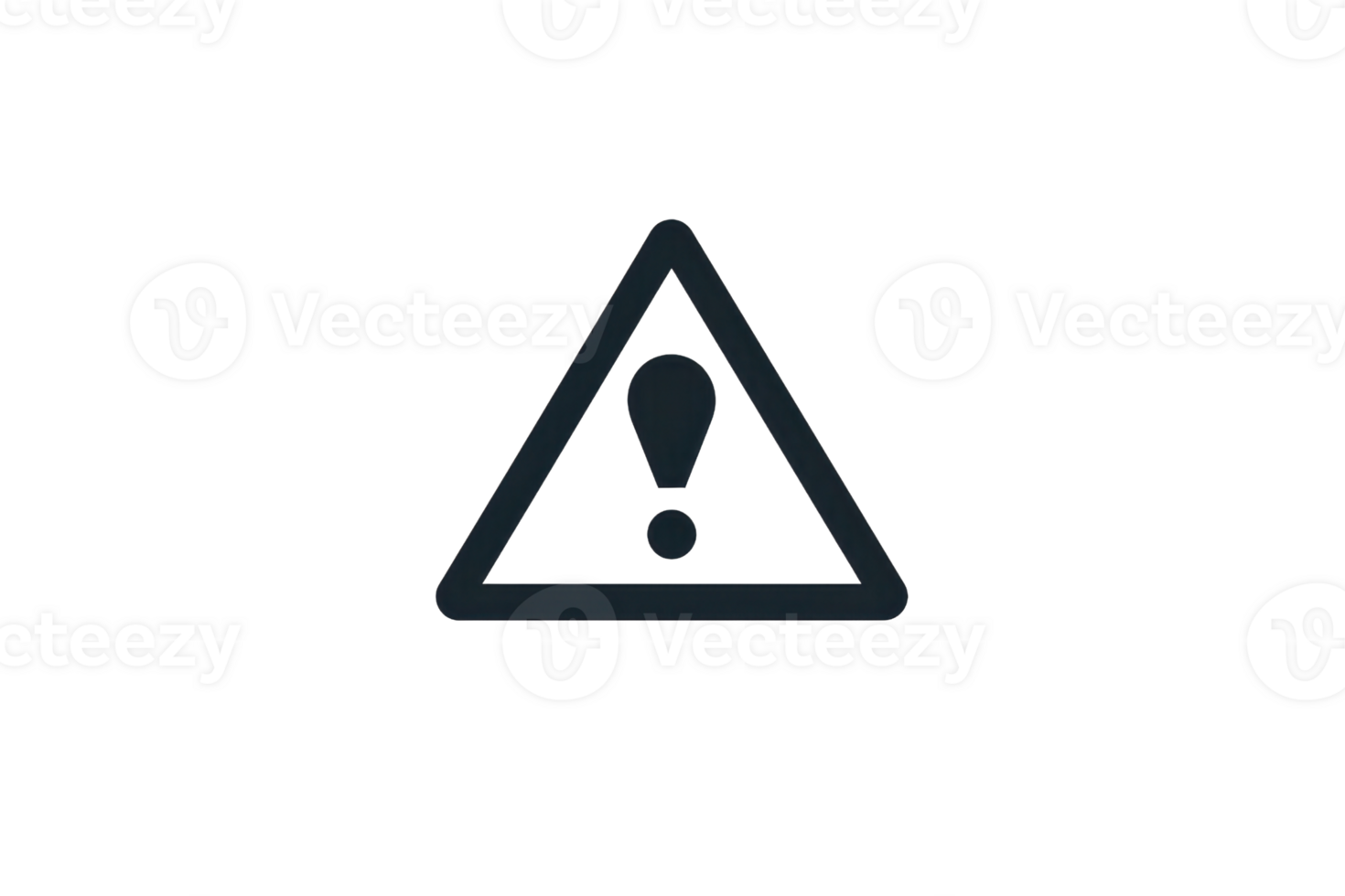 Warning exclamation mark in a triangle icon. Isolated on transparent background. Symbol for caution, alert, or safety notice. png